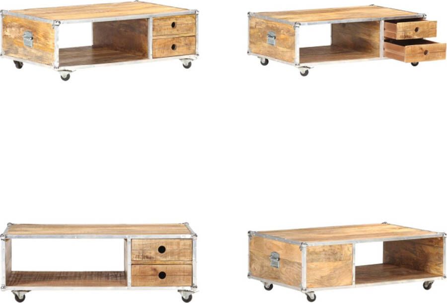VidaXL Salontafel 89x59x33 cm massief ruw mangohout Salontafel Salontafels Tafel Tafels