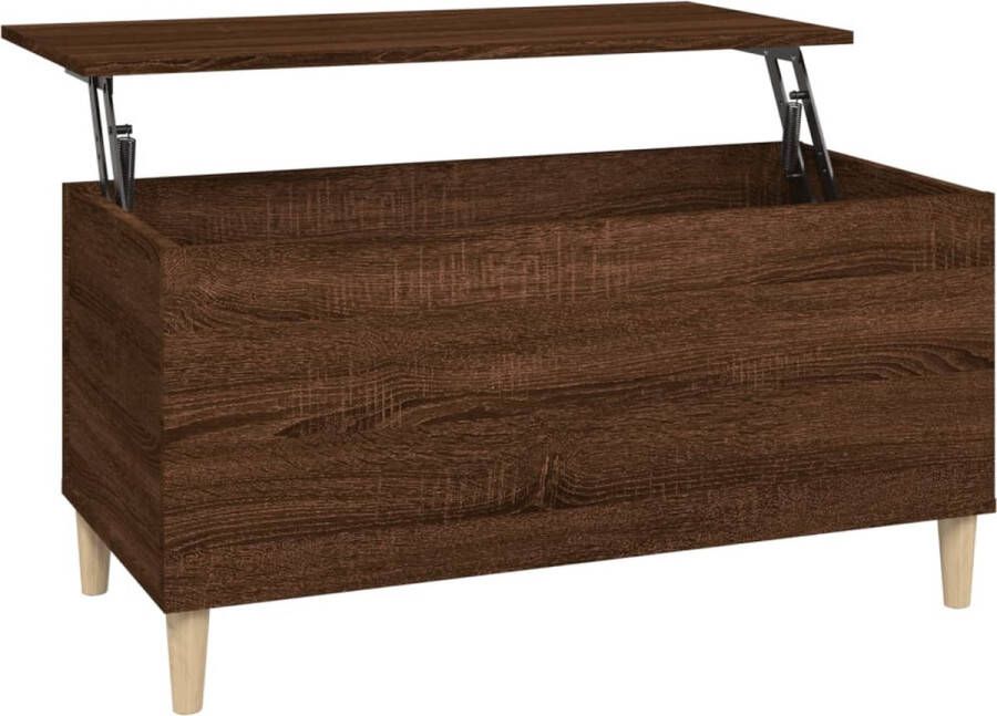 VidaXL -Salontafel-90x44 5x45-cm-bewerkt-hout-bruineikenkleurig - Foto 2