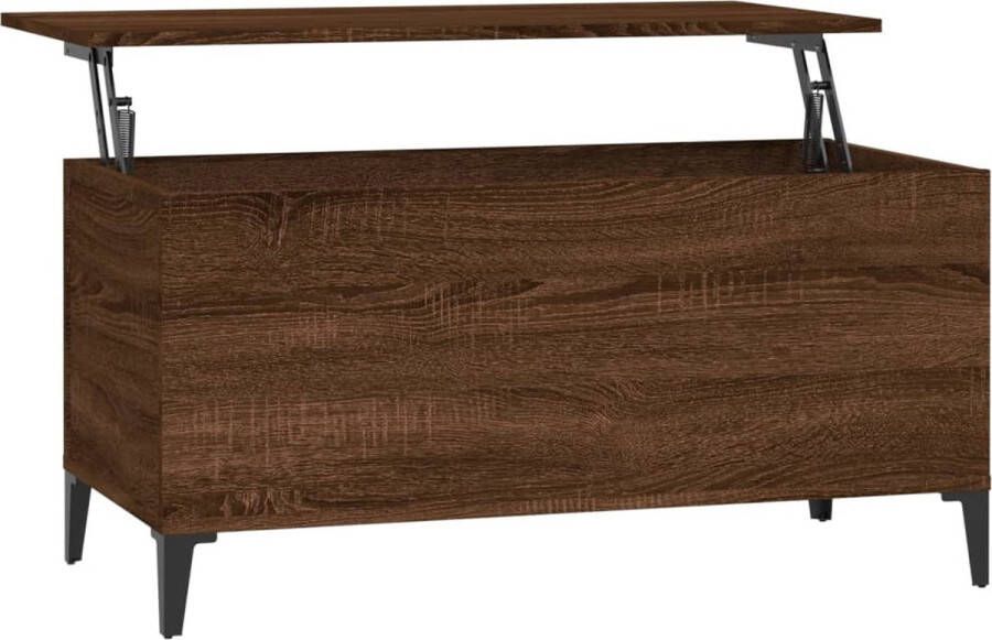VidaXL -Salontafel-90x44 5x45-cm-bewerkt-hout-bruineikenkleurig - Foto 2
