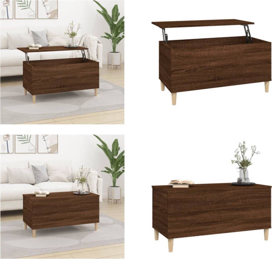 VidaXL -Salontafel-90x44 5x45-cm-bewerkt-hout-bruineikenkleurig