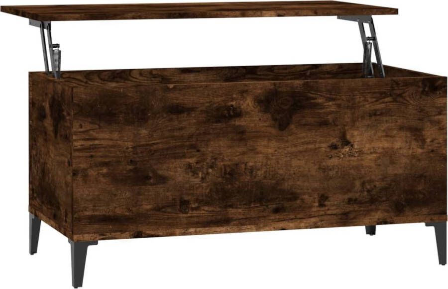 VidaXL -Salontafel-90x44 5x45-cm-bewerkt-hout-gerookt-eikenkleurig - Foto 2