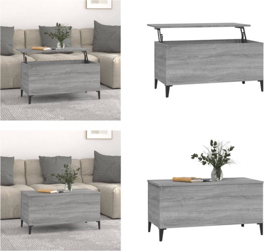 VidaXL -Salontafel-90x44 5x45-cm-bewerkt-hout-grijs-sonoma-eikenkleurig - Foto 3