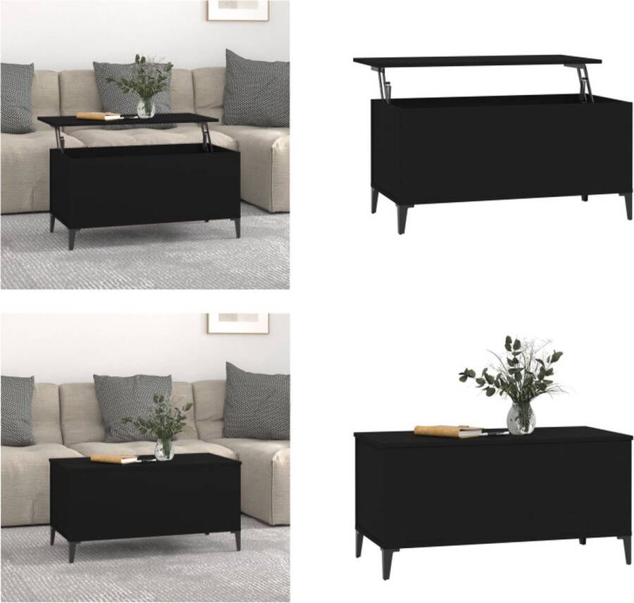 VidaXL -Salontafel-90x44 5x45-cm-bewerkt-hout-zwart