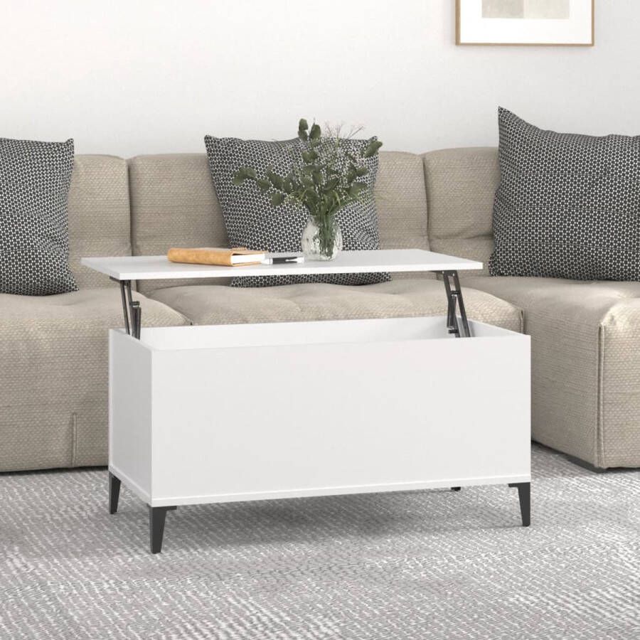 VidaXL Salontafel 90x44 5x45 cm spaanplaat wit