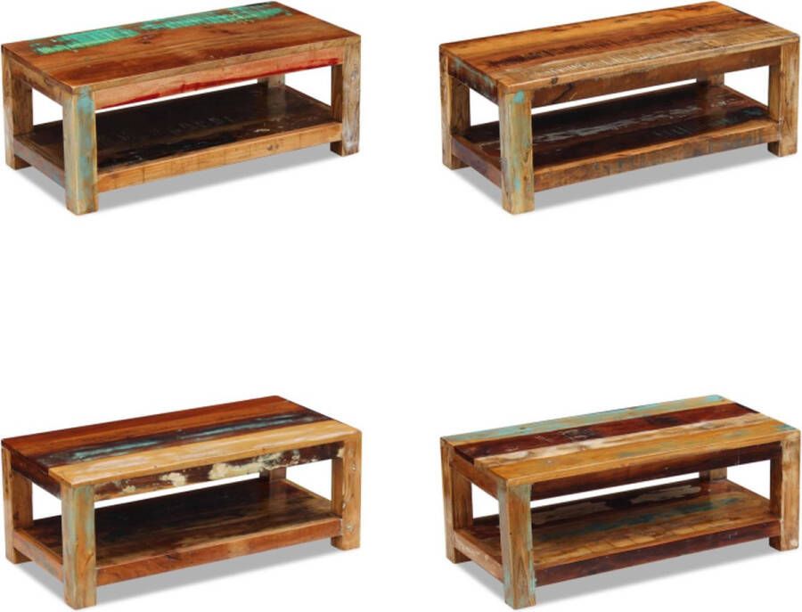 VidaXL Salontafel 90x45x35 cm massief gerecycled hout Salontafel Salontafels Houten Salontafel Houten Salontafels