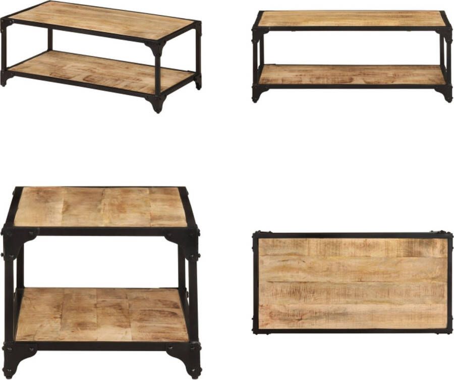 VidaXL Salontafel 90x45x35 cm massief ruw mangohout Salontafel Salontafels Tafel Tafels