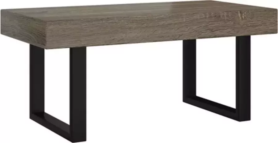 VidaXL -Salontafel-90x45x40-cm-MDF-en-ijzer-grijs-en-zwart - Foto 3