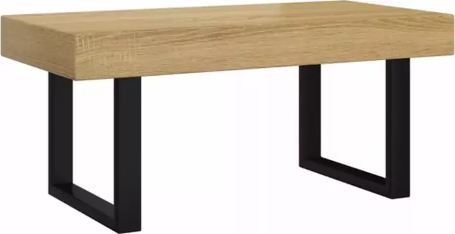 VidaXL -Salontafel-90x45x40-cm-MDF-en-ijzer-lichtbruin-en-zwart - Foto 3