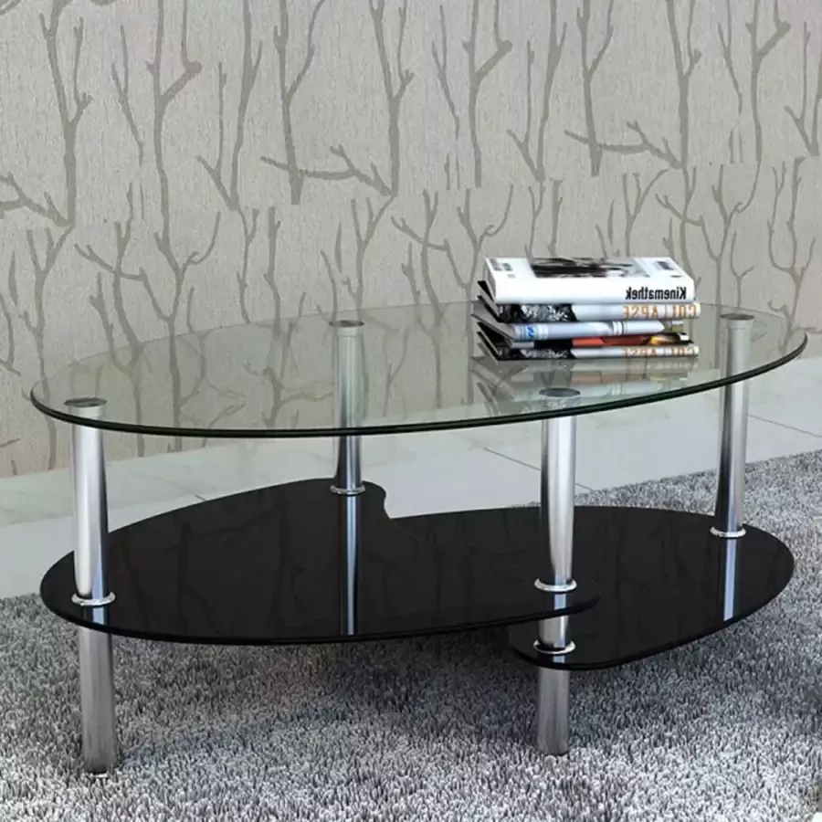 VidaXL Salontafel 90x45x43 cm met exclusief design zwart