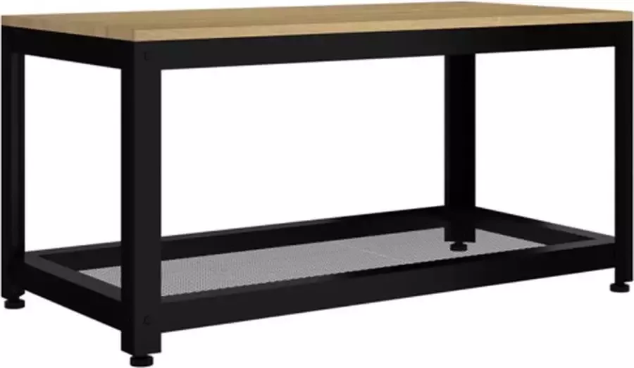 VidaXL -Salontafel-90x45x45-cm-MDF-en-ijzer-lichtbruin-en-zwart - Foto 4