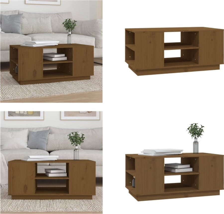 VidaXL -Salontafel-90x49x40 5-cm-massief-grenenhout-honingbruin - Foto 3