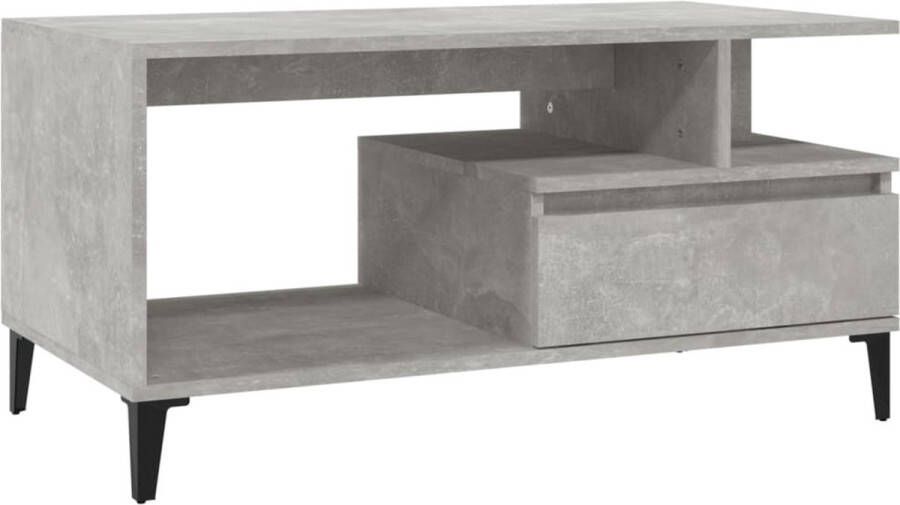 VidaXL -Salontafel-90x49x45-cm-bewerkt-hout-betongrijs - Foto 2
