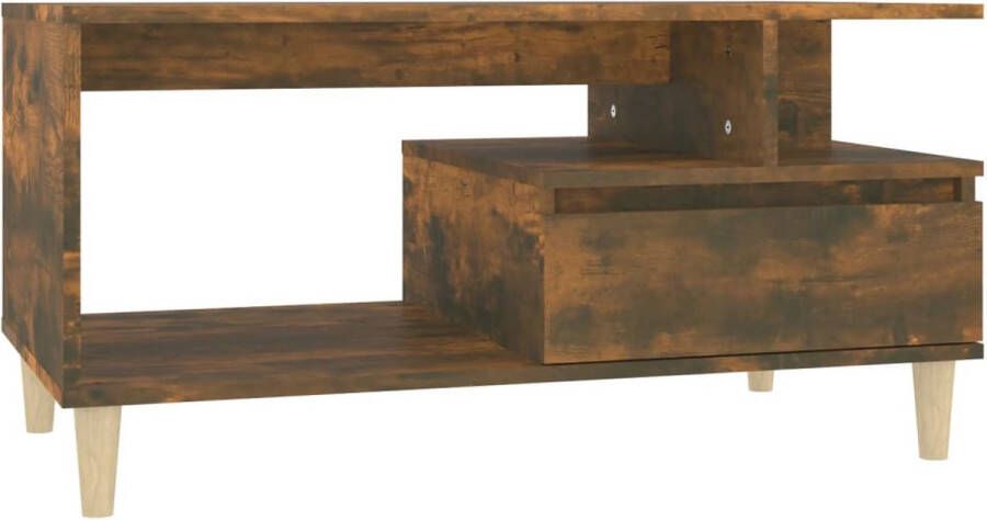 VidaXL -Salontafel-90x49x45-cm-bewerkt-hout-gerookt-eikenkleurig - Foto 1