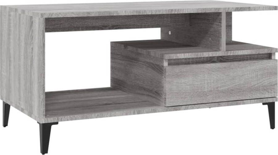 VidaXL -Salontafel-90x49x45-cm-bewerkt-hout-grijs-sonoma - Foto 2