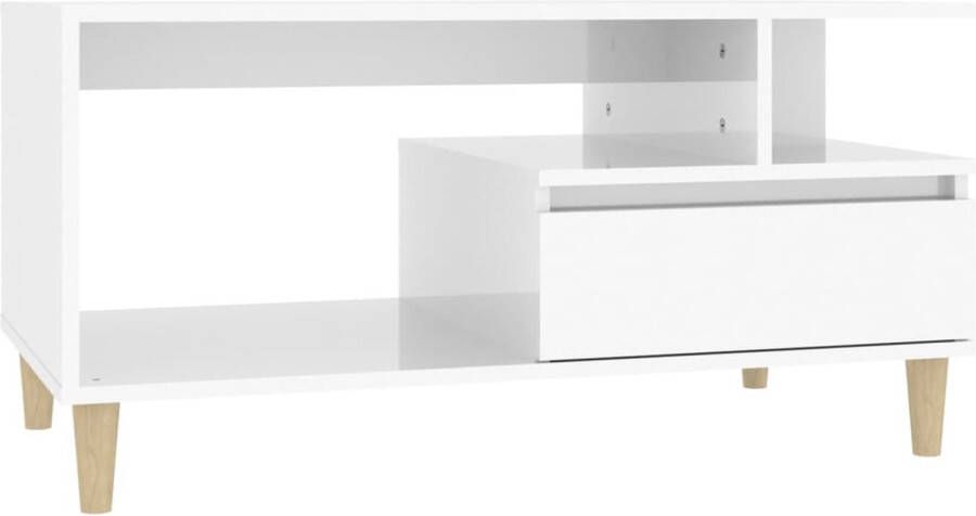 VidaXL -Salontafel-90x49x45-cm-bewerkt-hout-hoogglans-wit - Foto 2