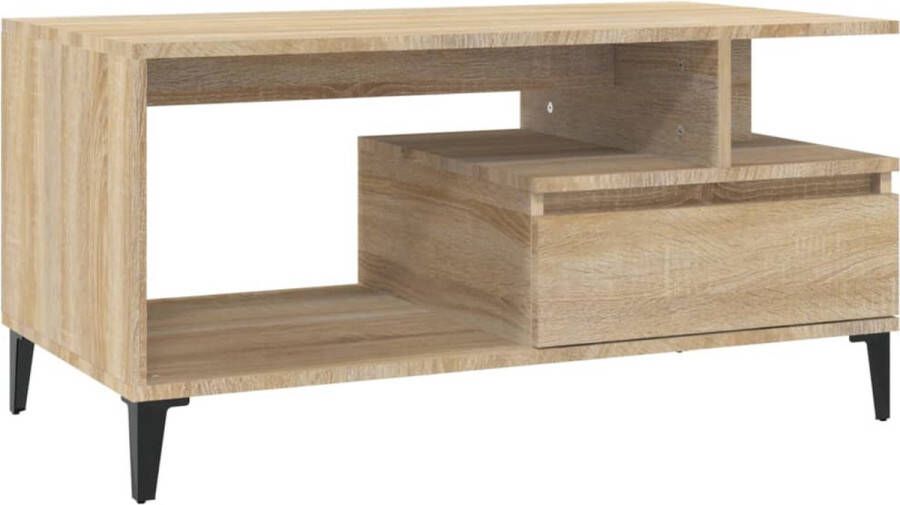 VidaXL -Salontafel-90x49x45-cm-bewerkt-hout-sonoma-eikenkleurig - Foto 2