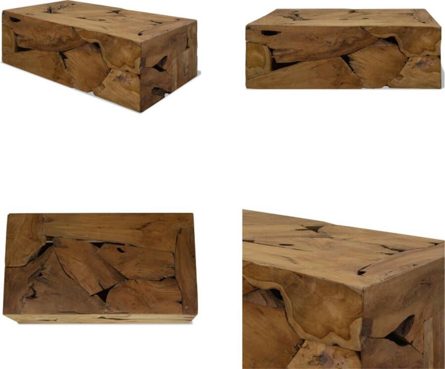 VidaXL Salontafel 90x50x30 cm echt teakhout bruin Salontafel Salontafels Bijzettafel Bijzettafels