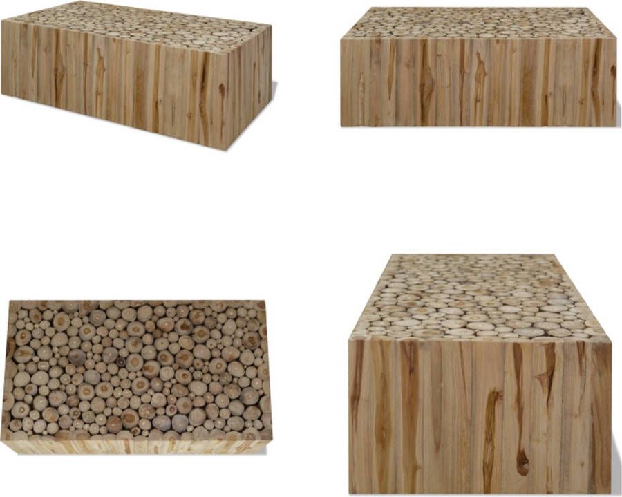 VidaXL Salontafel 90x50x30 cm echt teakhout Salontafel Salontafels Bijzettafel Bijzettafels