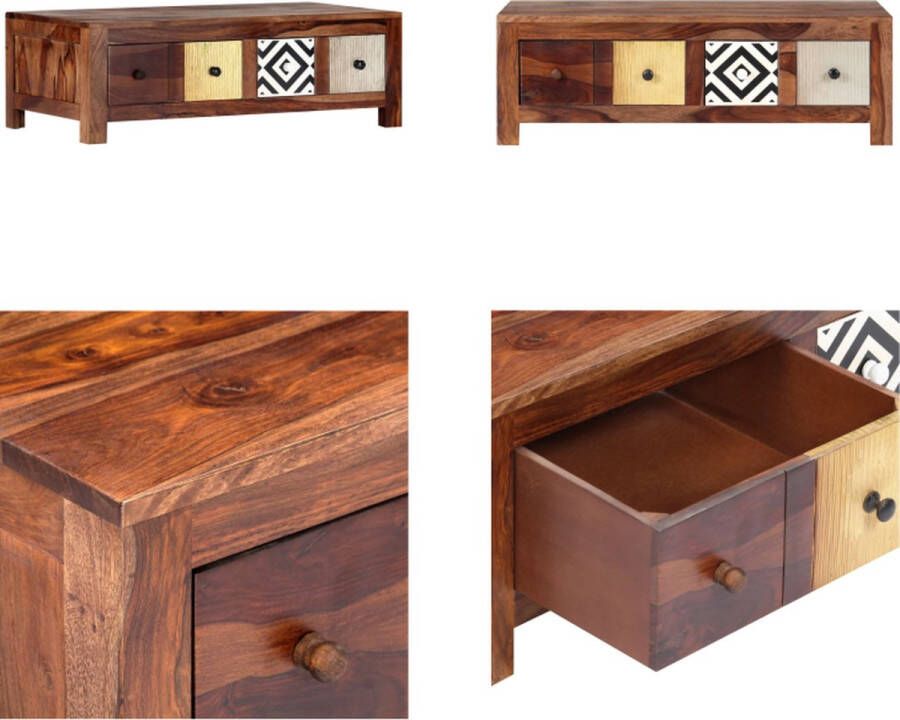 VidaXL Salontafel 90x50x30 cm massief sheeshamhout Salontafel Salontafels Koffie Tafel Koffie Tafels