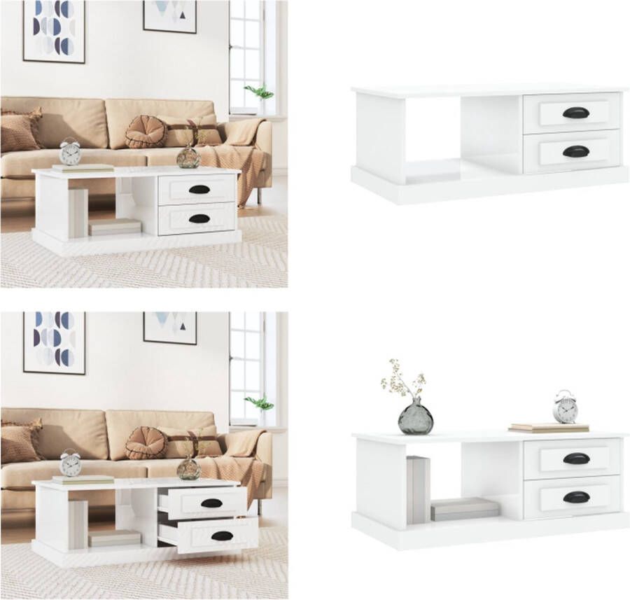 VidaXL -Salontafel-90x50x35-cm-bewerkt-hout-hoogglans-wit Salontafel Salontafels Tafel Bijzettafel