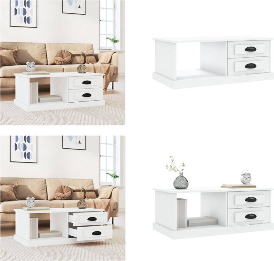 VidaXL -Salontafel-90x50x35-cm-bewerkt-hout-wit Salontafel Salontafels Tafel Bijzettafel
