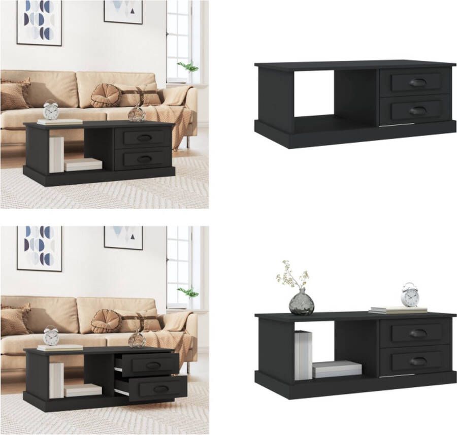 VidaXL -Salontafel-90x50x35-cm-bewerkt-hout-zwart Salontafel Salontafels Tafel Bijzettafel
