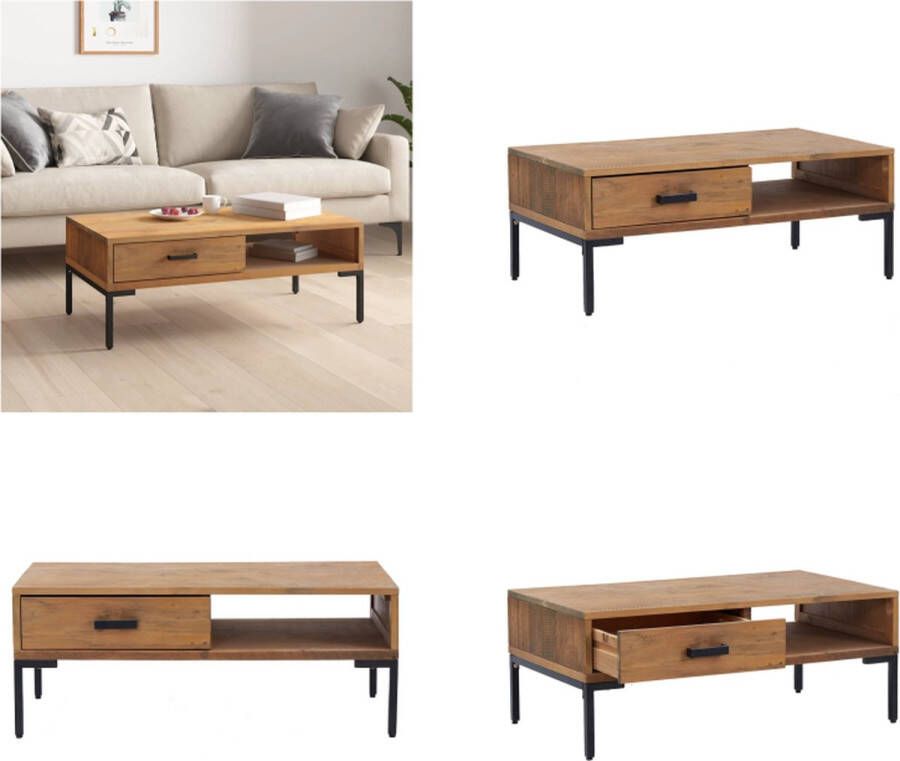 VidaXL Salontafel 90x50x35 cm massief gerecycled grenenhout Salontafel Salontafels Tafel Bijzettafel