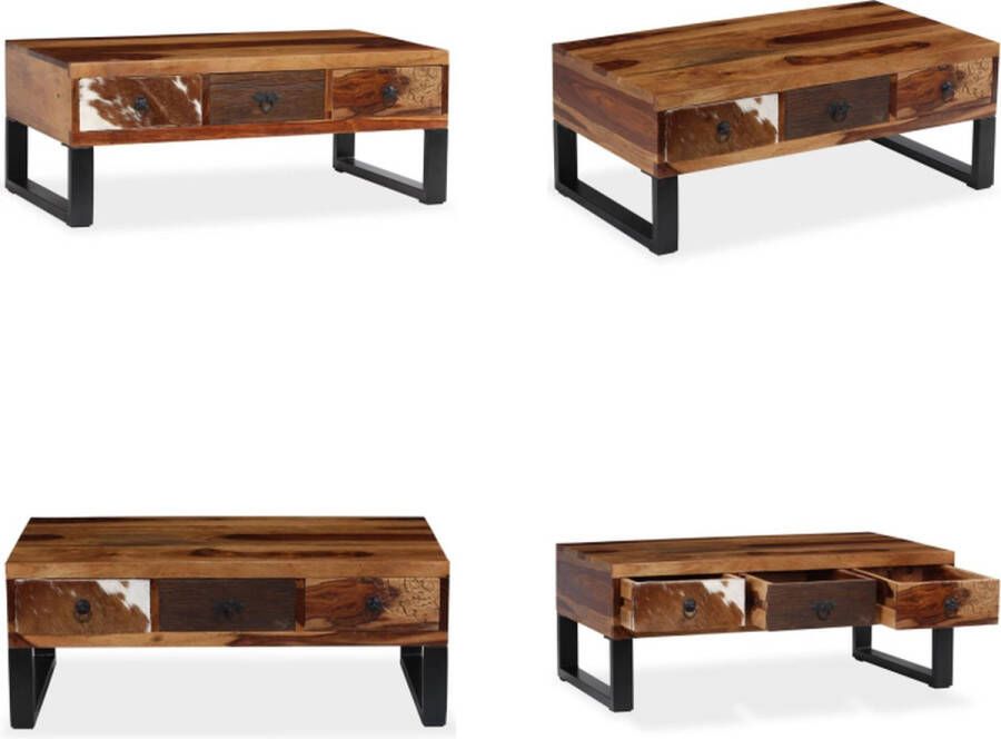 VidaXL Salontafel 90x50x35 cm massief sheeshamhout Salontafel Salontafels Bijzettafel Bijzettafels