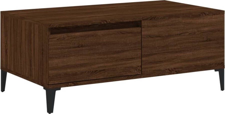 VidaXL Salontafel 90x50x36 5 cm Bruin Eikenlook Salontafel Houten Salontafel Bruine Eiken Salontafel Met Lade Bijzettafel Banktafel Moderne Salontafel Stevige Salontafel Decoratieve Salontafel