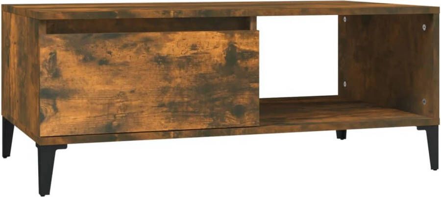 VidaXL -Salontafel-90x50x36 5-cm-bewerkt-hout-gerookt-eikenkleurig - Foto 2