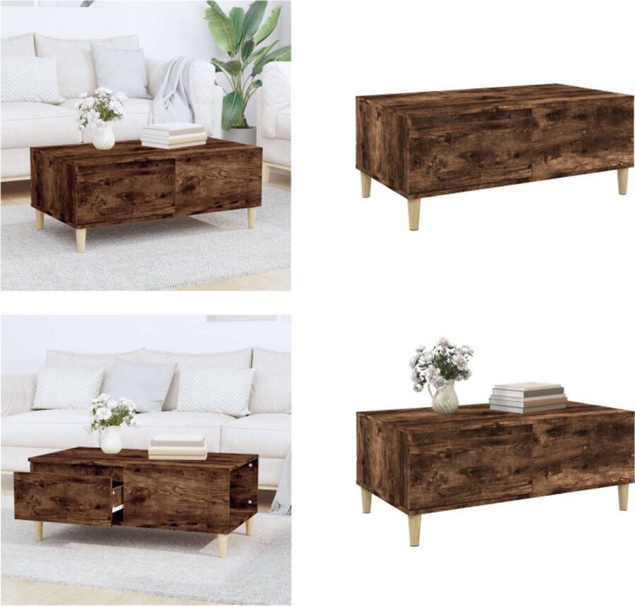 VidaXL -Salontafel-90x50x36 5-cm-bewerkt-hout-gerookt-eikenkleurig - Foto 3