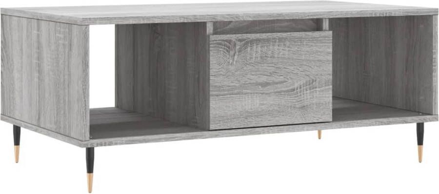 VidaXL Salontafel 90x50x36 5 cm Grijs Sonoma Eiken Salontafel Bijzettafel Houten Salontafel Grijze Salontafel Design Salontafel - Foto 2