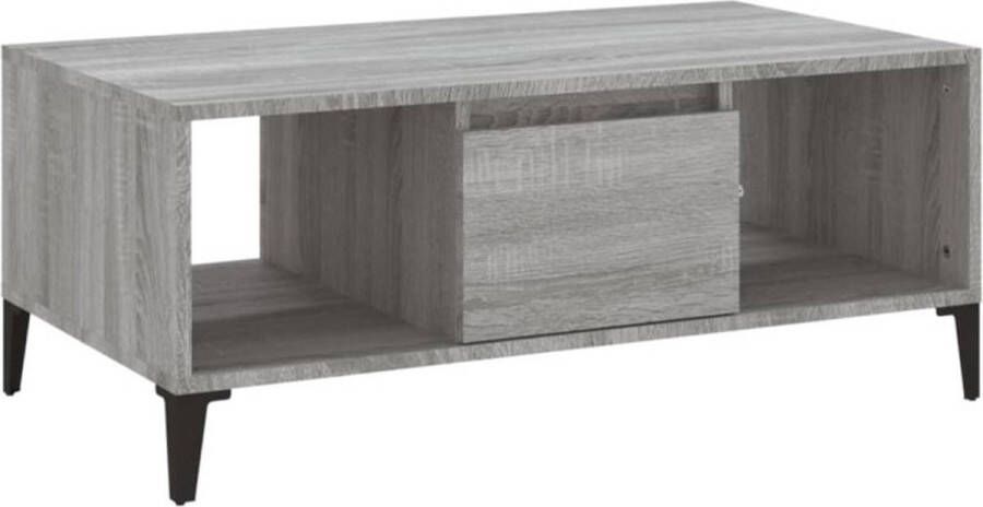 VidaXL -Salontafel-90x50x36 5-cm-bewerkt-hout-grijs-sonoma - Foto 4