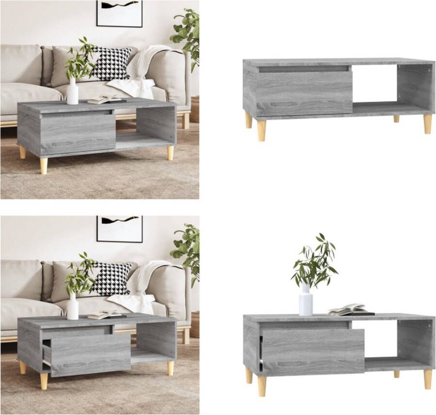 VidaXL -Salontafel-90x50x36 5-cm-bewerkt-hout-grijs-sonoma - Foto 2