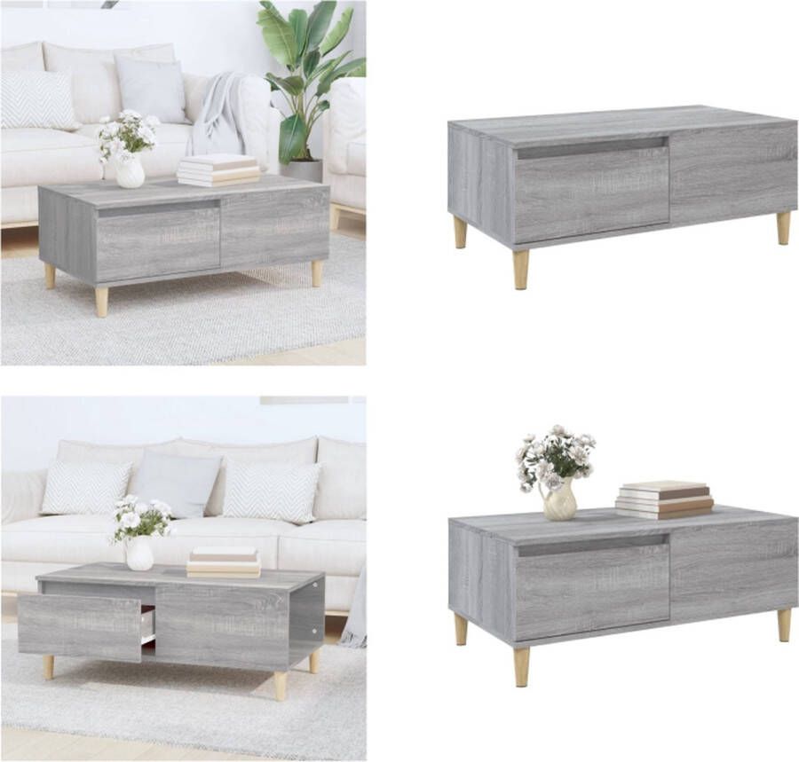 VidaXL -Salontafel-90x50x36-5-cm-bewerkt-hout-grijs-sonoma Salontafel Salontafels Tafel Bijzettafel
