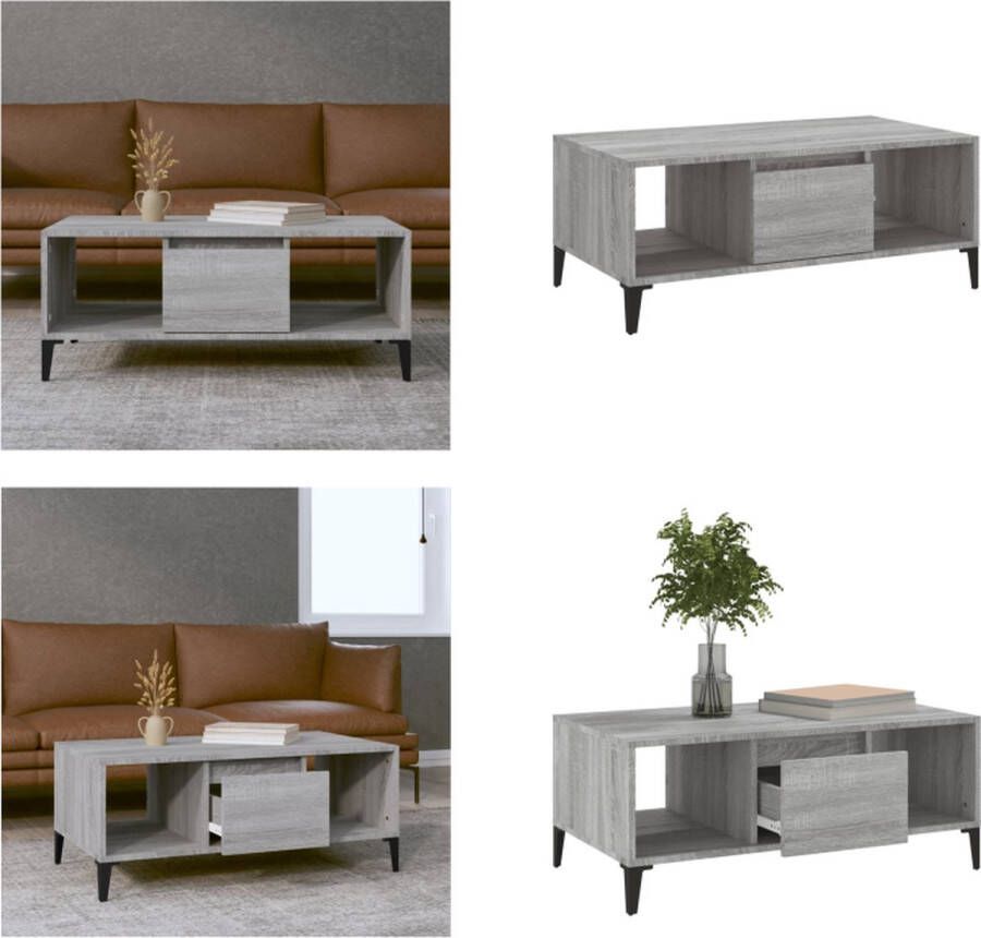 VidaXL -Salontafel-90x50x36 5-cm-bewerkt-hout-grijs-sonoma - Foto 3
