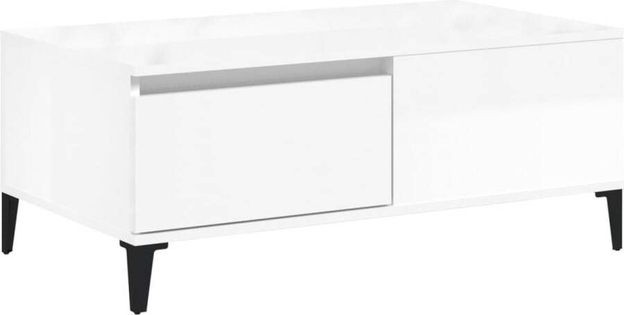 VidaXL -Salontafel-90x50x36 5-cm-bewerkt-hout-hoogglans-wit - Foto 2