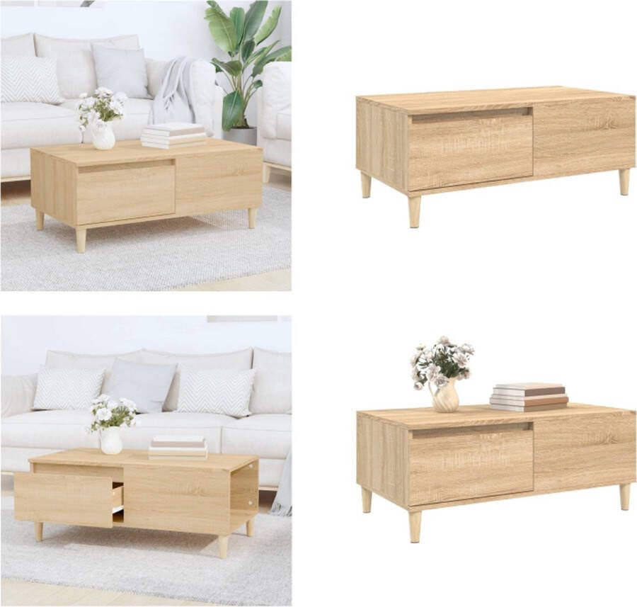 VidaXL -Salontafel-90x50x36 5-cm-bewerkt-hout-sonoma-eikenkleurig - Foto 3
