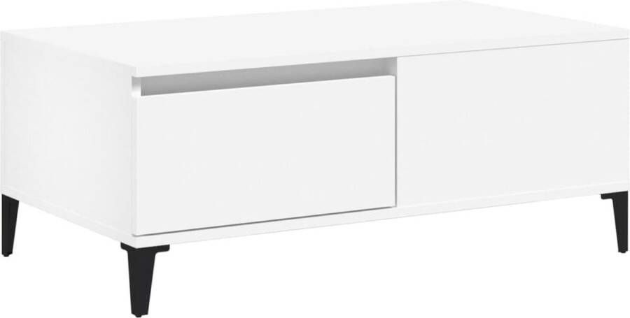 VidaXL Salontafel Wit 90x50x36 5 cm Bewerkt hout Salontafel Witte Salontafel Houten Salontafel Metalen Salontafel Bijzettafel