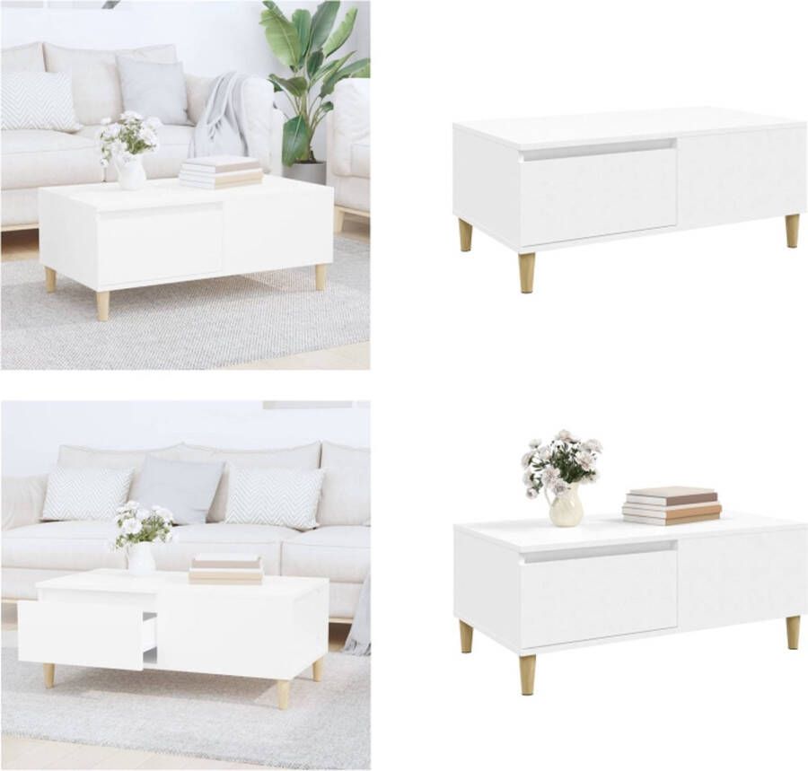 VidaXL -Salontafel-90x50x36-5-cm-bewerkt-hout-wit Salontafel Salontafels Tafel Bijzettafel