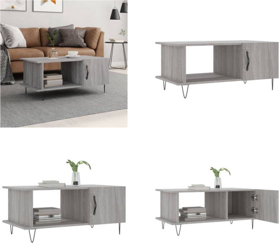 Prolenta Premium INFIORI Salontafel 90x50x40 cm bewerkt hout grijs sonoma eikenkleurig - Foto 4