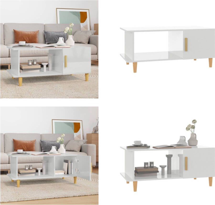 VidaXL -Salontafel-90x50x40-cm-bewerkt-hout-hoogglans-wit - Foto 3