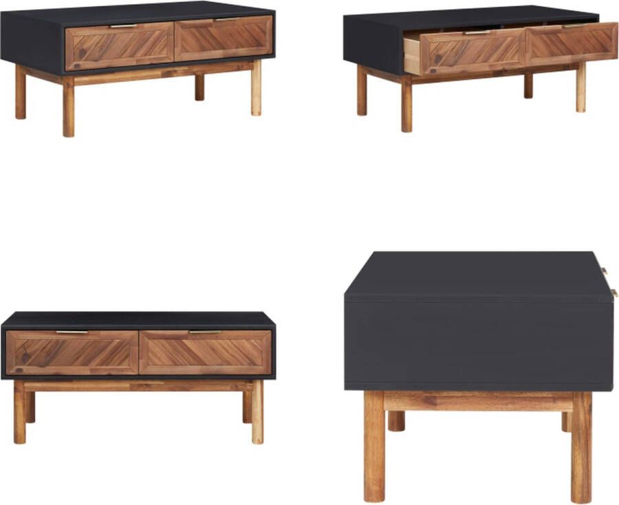 VidaXL Salontafel 90x50x40 cm massief acaciahout en MDF Salontafel Salontafels Koffie Tafel Koffie Tafels