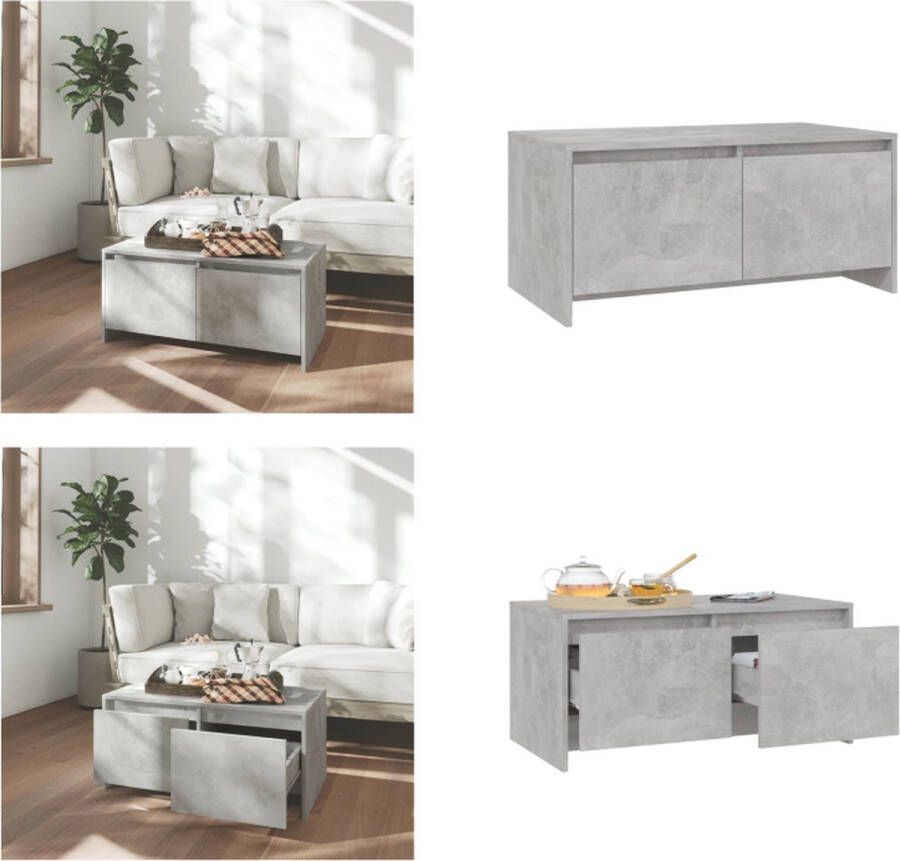 VidaXL Salontafel 90x50x41 5 cm bewerkt hout betongrijs Salontafel Salontafels Koffie Tafel Salon Tafel