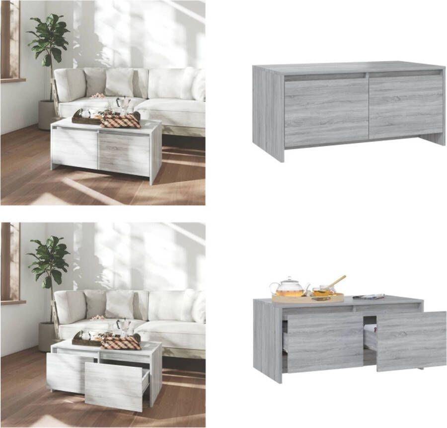 VidaXL Salontafel 90x50x41 5 cm bewerkt hout grijs sonoma eikenkleurig Salontafel Salontafels Koffie Tafel Salon Tafel