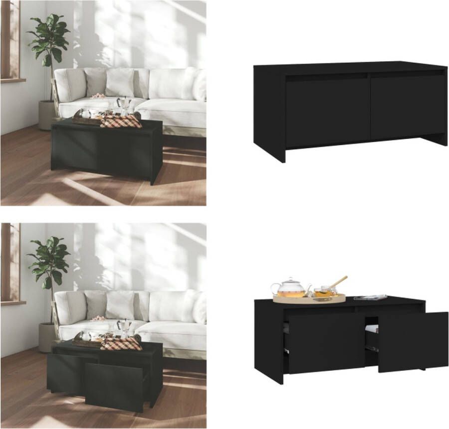 VidaXL Salontafel 90x50x41 5 cm bewerkt hout zwart Salontafel Salontafels Koffie Tafel Salon Tafel