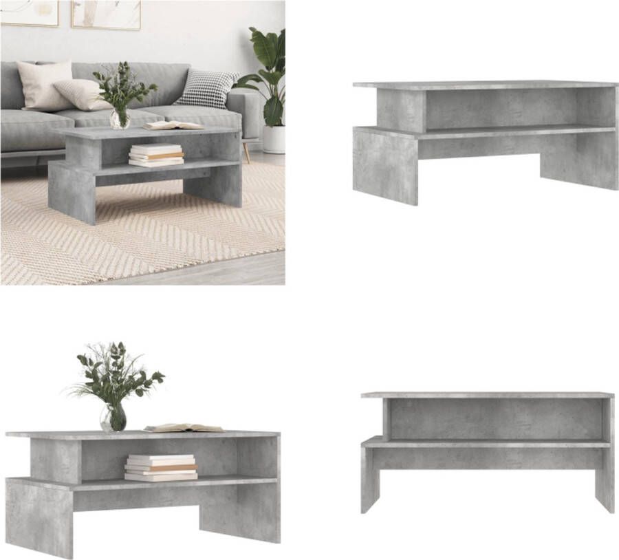 VidaXL -Salontafel-90x55x42 5-cm-bewerkt-hout-betongrijs