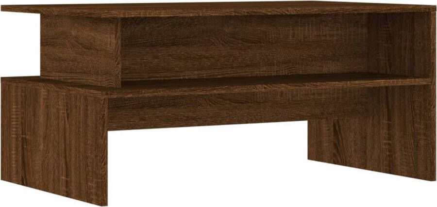 VidaXL -Salontafel-90x55x42 5-cm-bewerkt-hout-bruin-eikenkleur - Foto 2