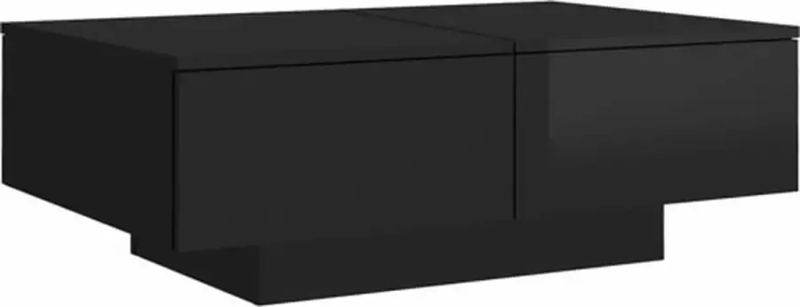 VIDAXL Salontafel 90x60x31 cm spaanplaat hoogglans zwart - Foto 2