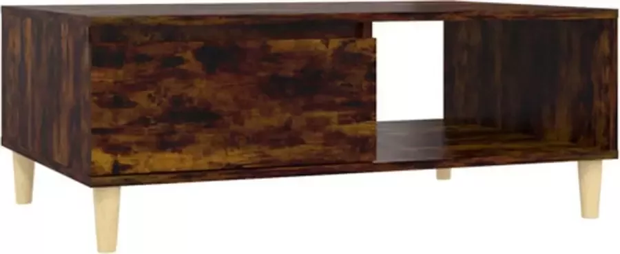 VIDAXL Salontafel 90x60x35 cm bewerkt hout gerookt eikenkleurig - Foto 4